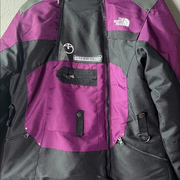 The North Face Steep Tech 550 Ski Jacket Women’s Size Large Purple & Black VTG - Picture 3 of 11